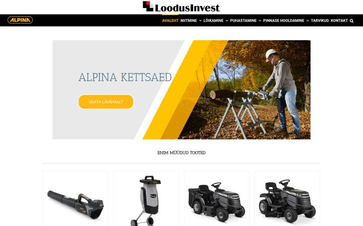 Kuvakaappaus sivustosta alpinaeesti.ee