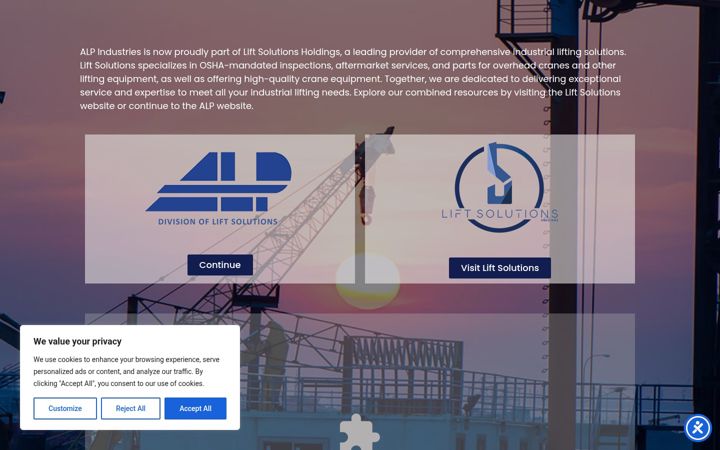 Screenshot of alpindustries.com