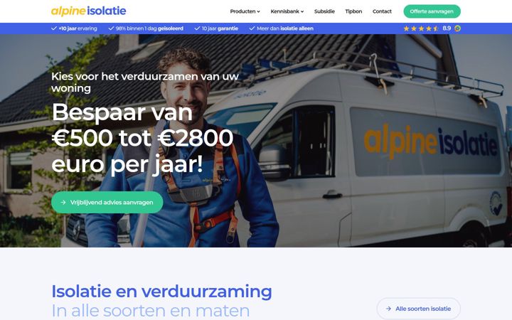 Screenshot of alpine-isolatie.nl