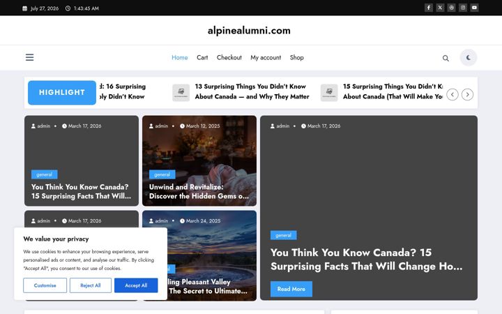 Ekrano kopija alpinealumni.com