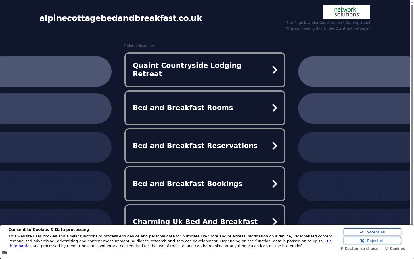 Screenshot of the consent banner shown before any interaction