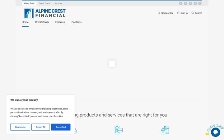 Screenshot ta' alpinecrestfinancial.com