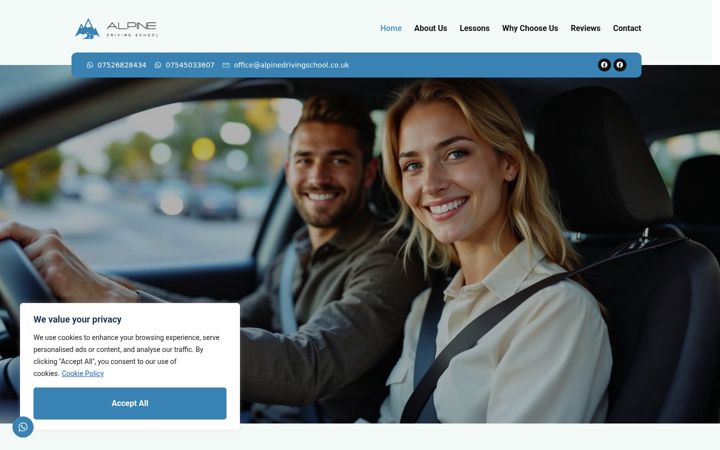 Screenshot of alpinedrivingschool.co.uk