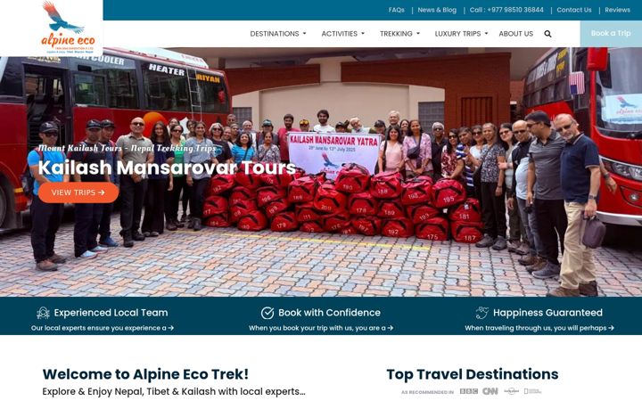 Screenshot of alpineecotrek.com