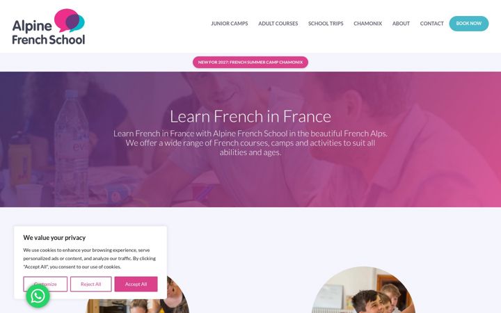 Screenshot of alpinefrenchschool.com