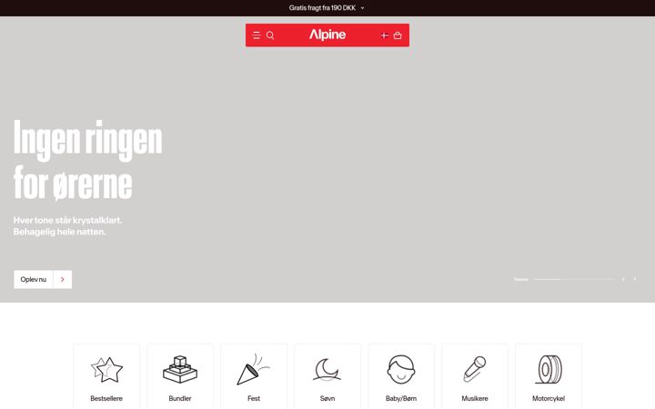 Screenshot of alpinehearingprotection.co.uk