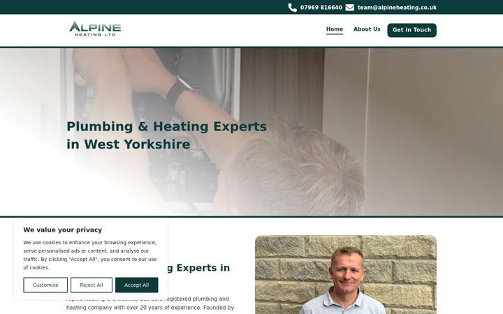 Screenshot of alpineheating.co.uk