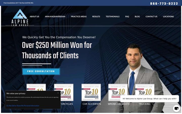 Screenshot of alpinelawgroup.com