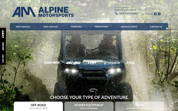 Screenshot of alpinemotorsports.ca