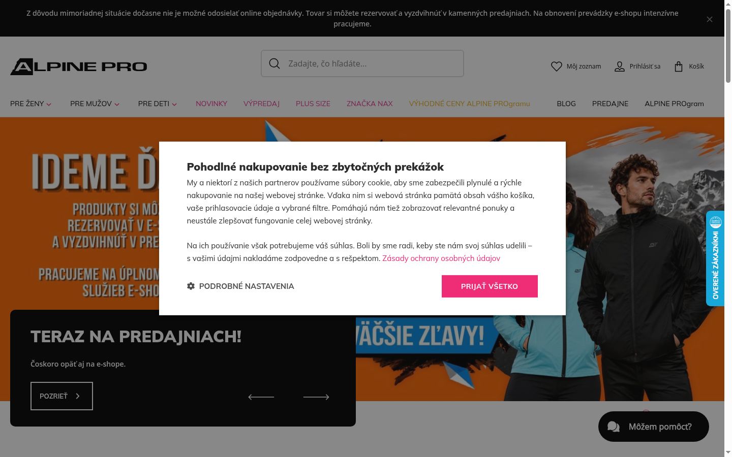 Captura de ecrã do banner de consentimento apresentado antes de qualquer interação