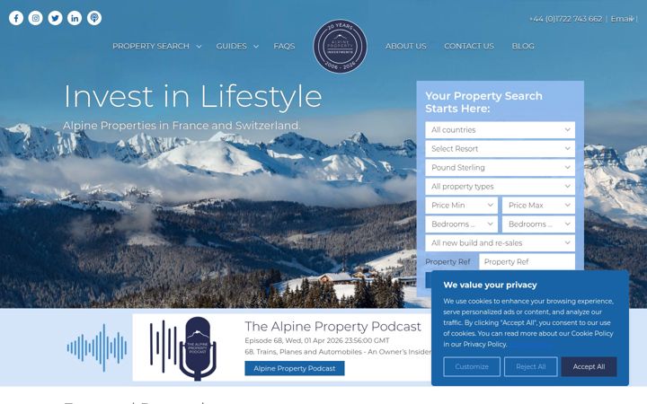Captura de pantalla de alpinepropertyinvestments.co.uk