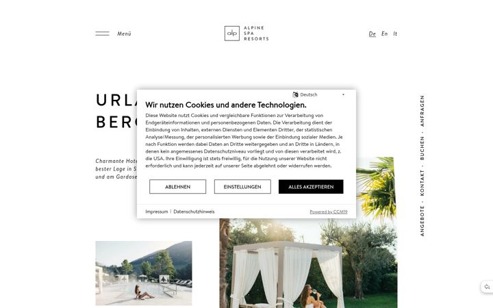 Screenshot of alpinesparesorts.com
