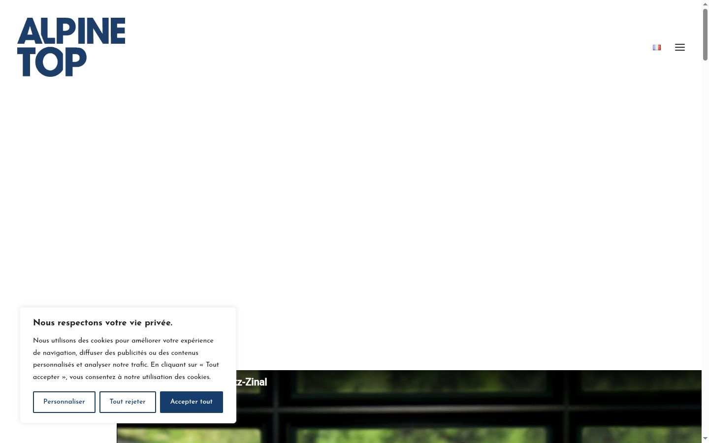 Captura de ecrã do banner de consentimento apresentado antes de qualquer interação