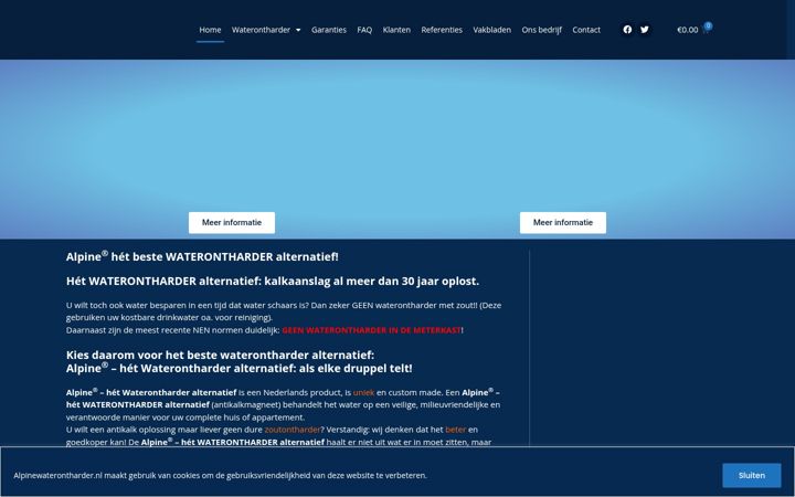 Screenshot ta' alpinewaterontharder.nl