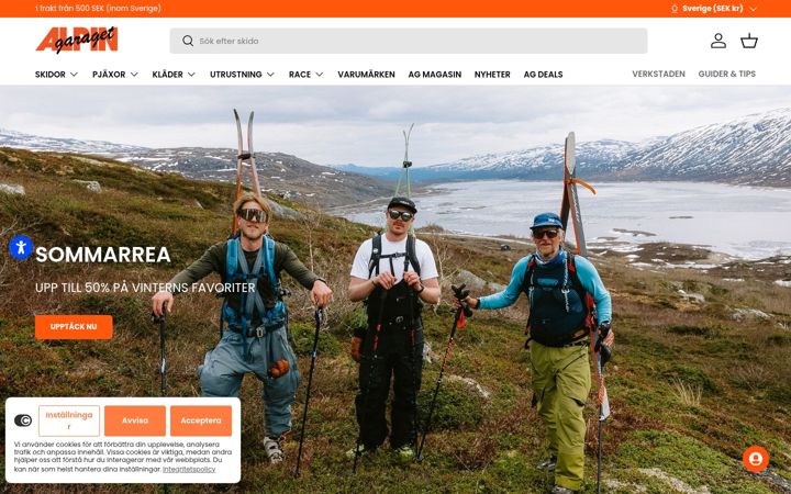 Screenshot ta' alpingaraget.se