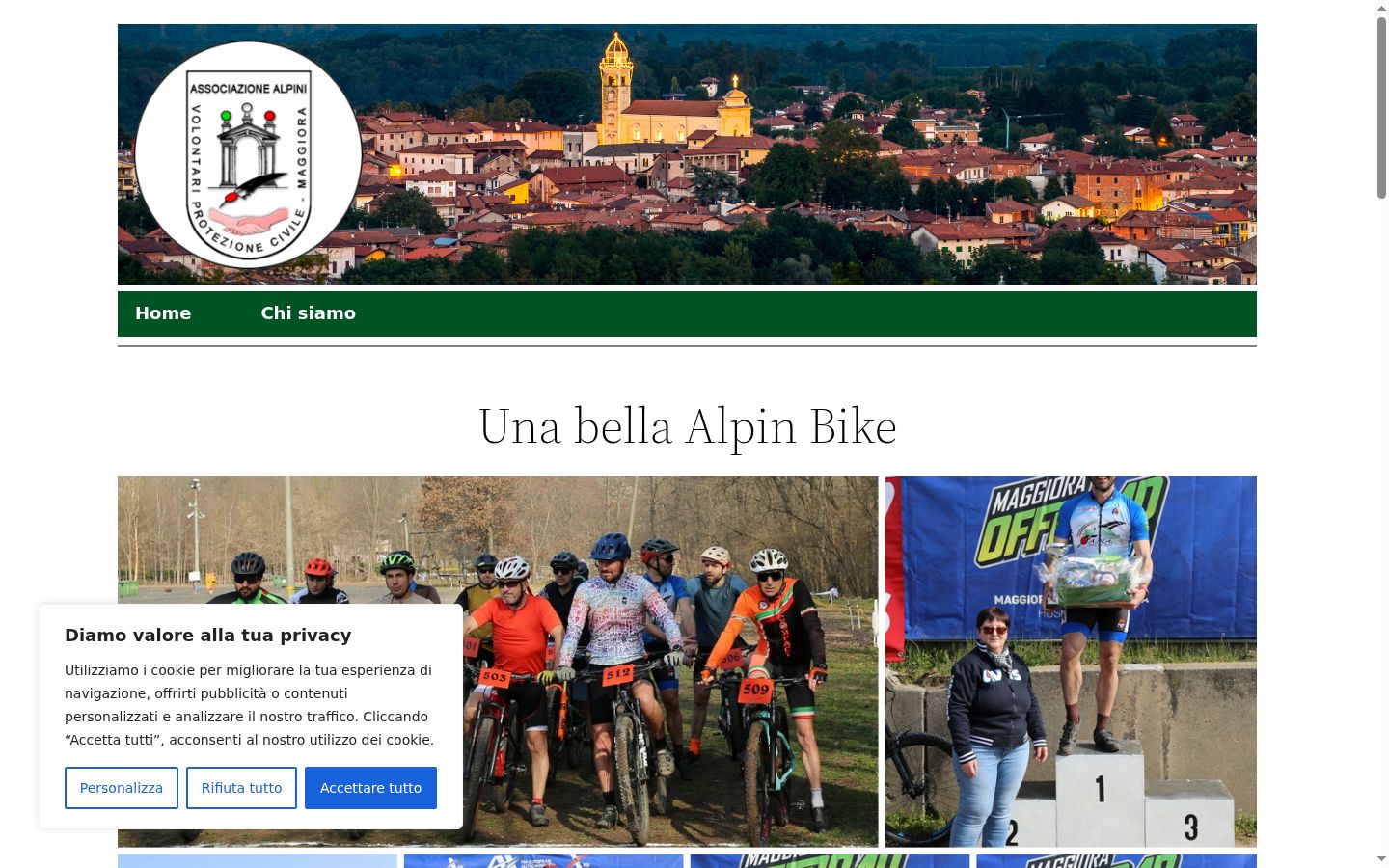 Screenshot del banner di consenso mostrato prima di qualsiasi interazione