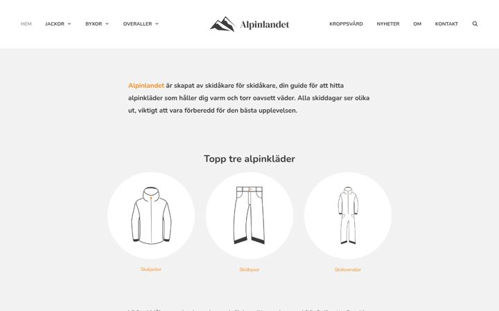 Screenshot of alpinlandet.se