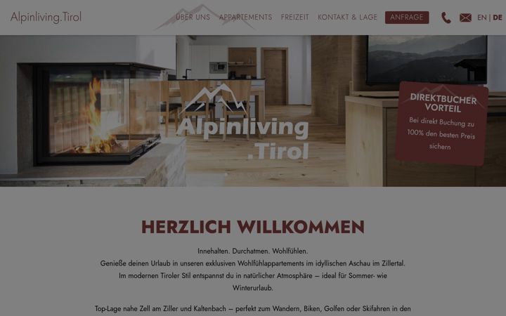 Screenshot of alpinliving.tirol