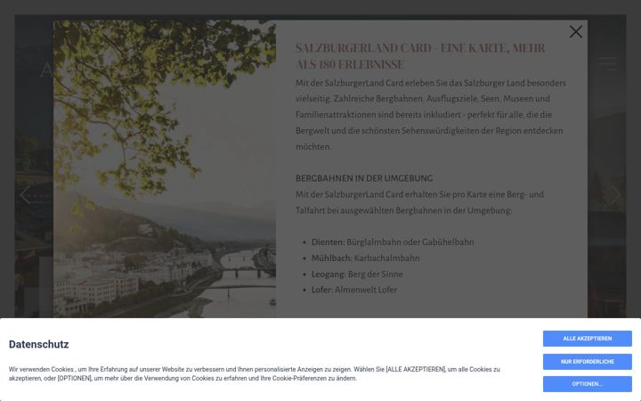 Screenshot of alpinlodges-mariaalm.at