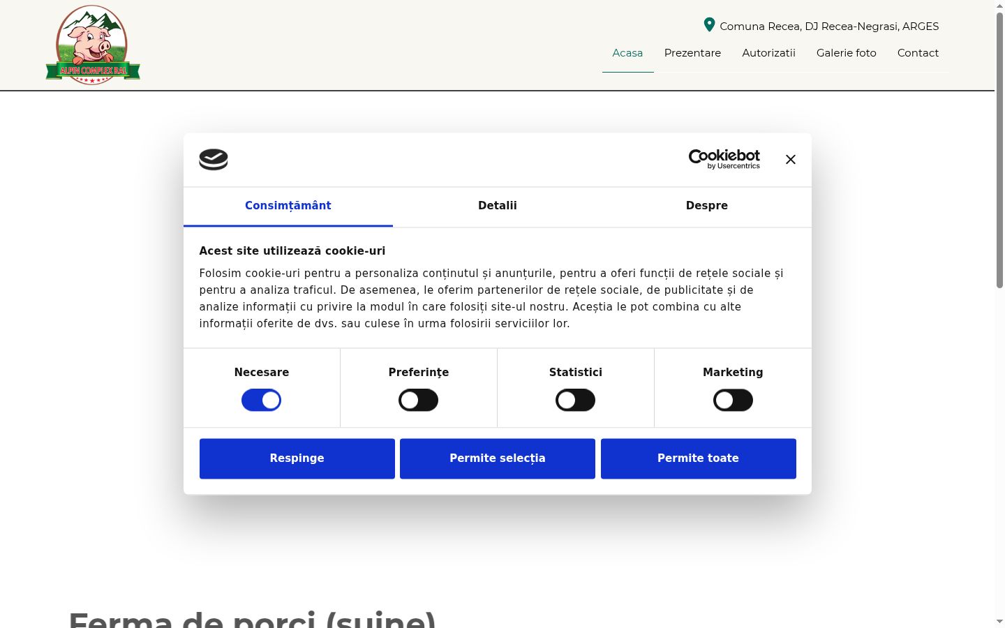 Screenshot of the consent banner shown before any interaction