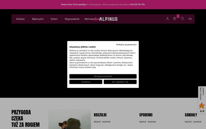 Screenshot of alpinus.eu