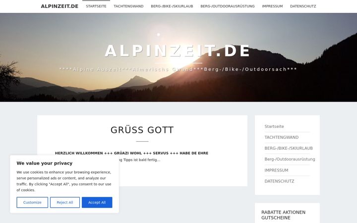 Screenshot stránky alpinzeit.de