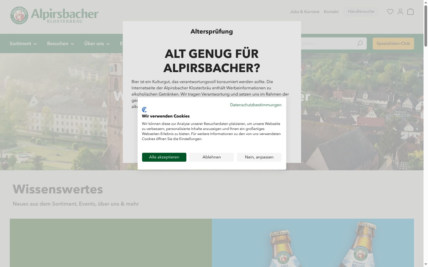 Screenshot tal-banner tal-kunsens muri qabel kwalunkwe interazzjoni