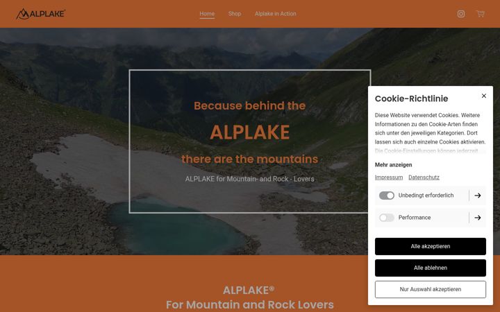 Screenshot stránky alplake.de