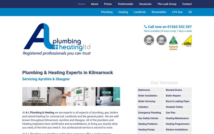 Screenshot of alplumbing.co.uk
