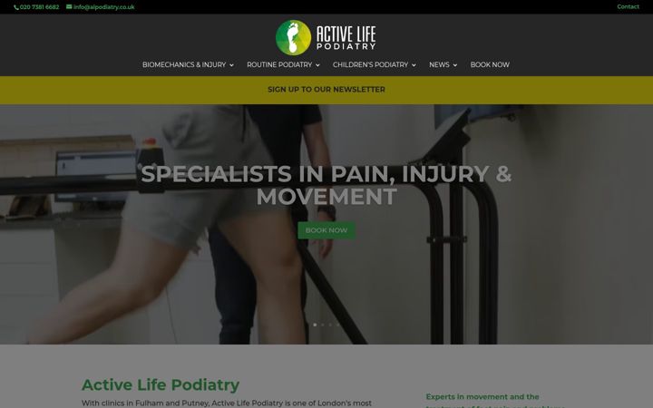 Ekrano kopija alpodiatry.co.uk