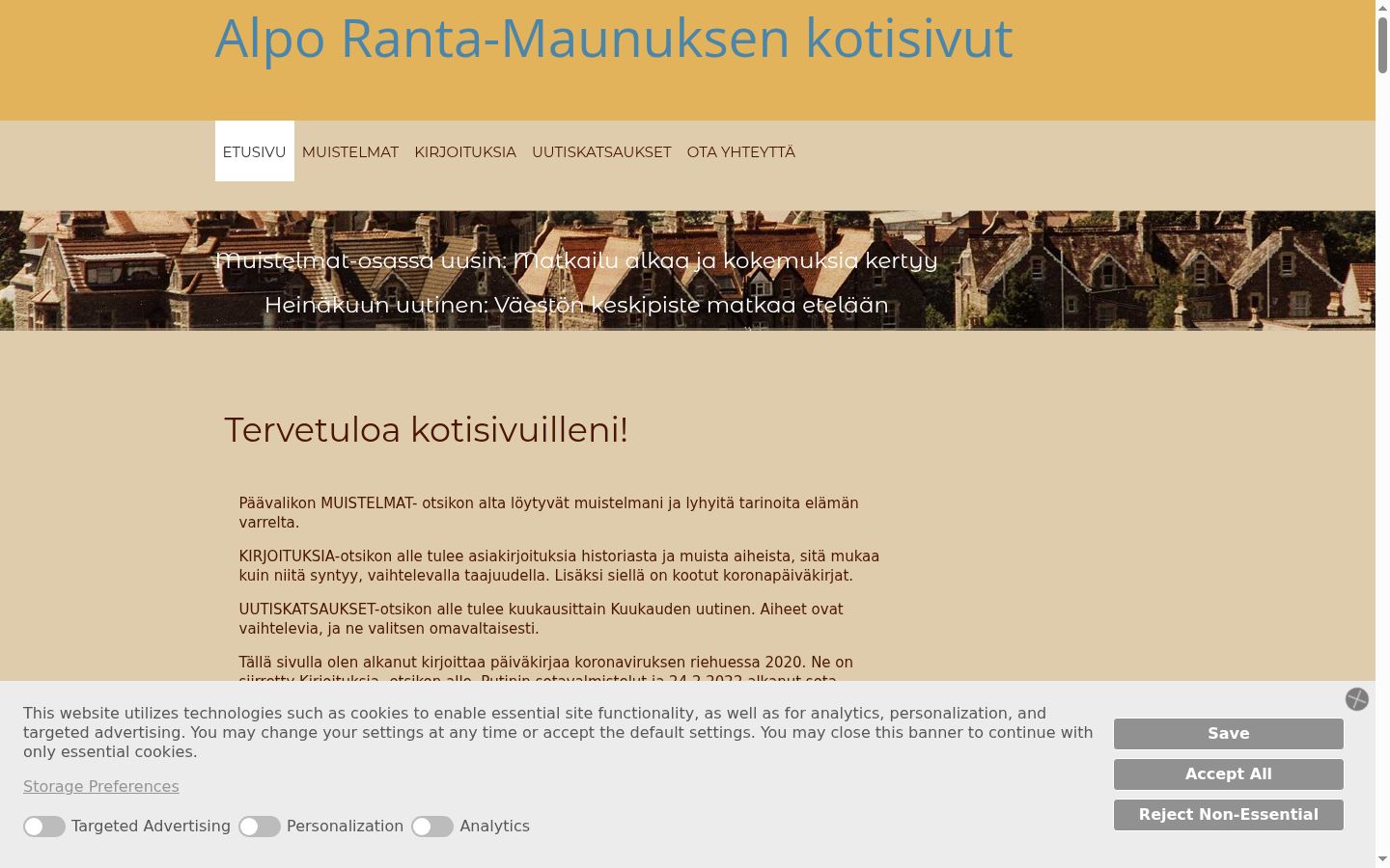 Képernyőkép a bármilyen interakció előtt megjelenő hozzájárulási bannerről