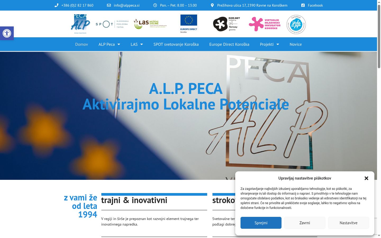 Screenshot del banner di consenso mostrato prima di qualsiasi interazione