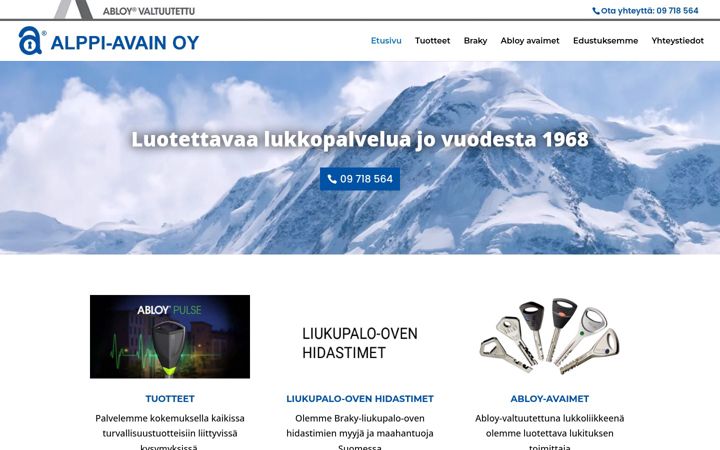 Screenshot of alppiavain.fi