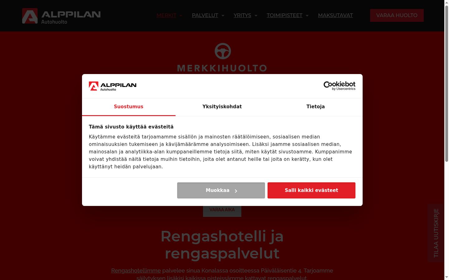 Zrzut ekranu banera zgody wyświetlanego przed jakąkolwiek interakcją