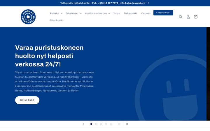 Kuvakaappaus sivustosta alppilansahko.fi