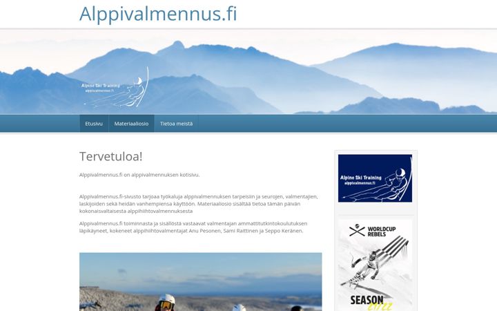 Screenshot of alppivalmennus.fi