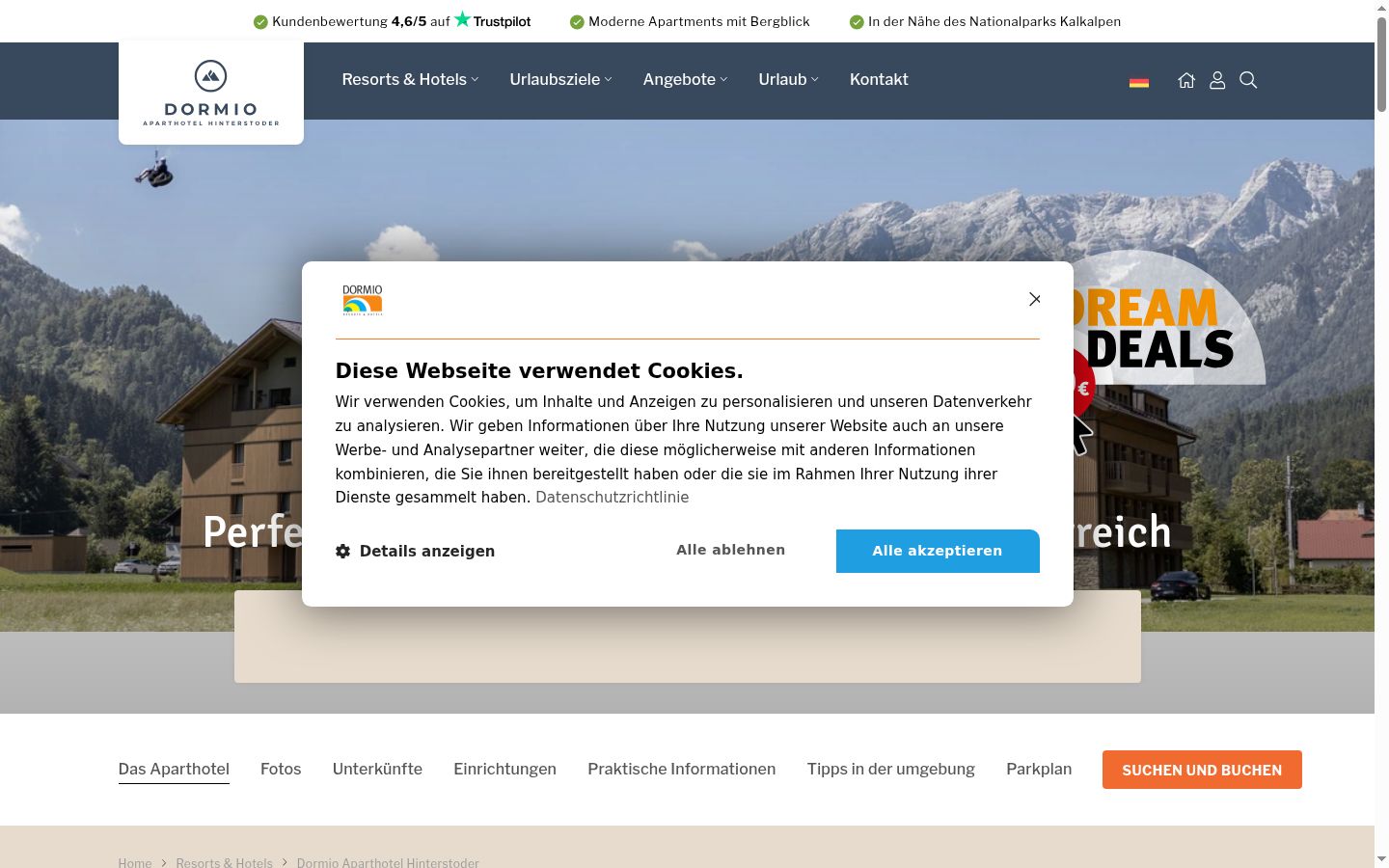Screenshot del banner di consenso mostrato prima di qualsiasi interazione