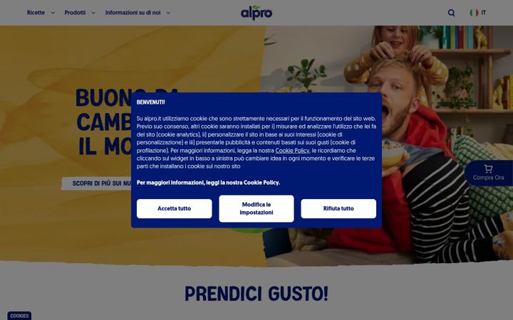 Screenshot of alpro.it