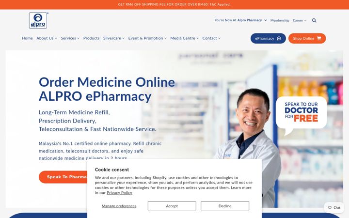 Screenshot of alpropharmacy.com
