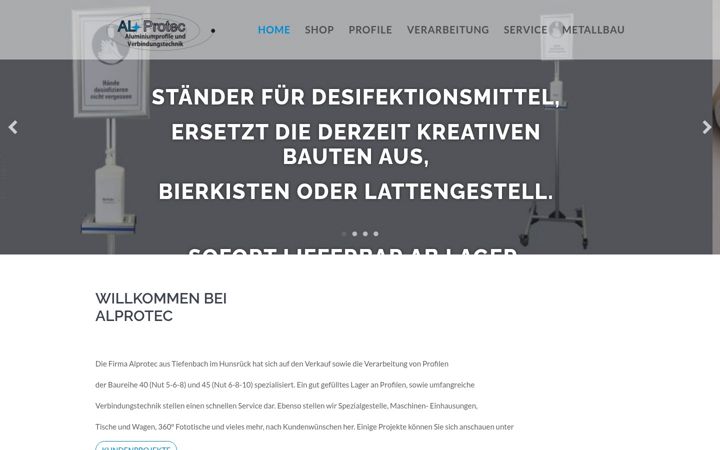 Screenshot of alprotec.eu