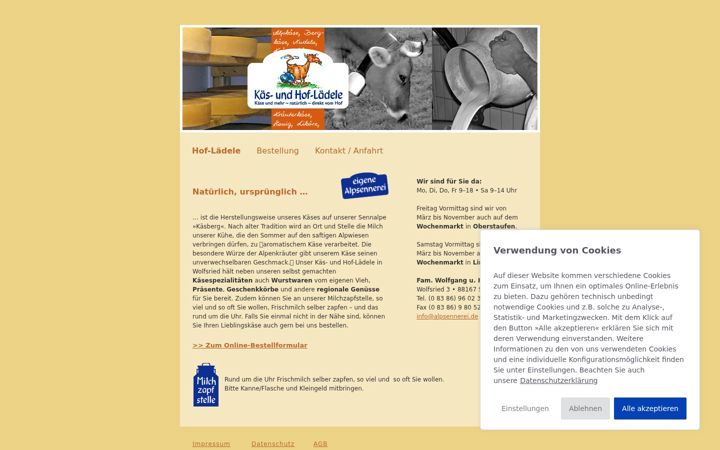 Screenshot of alpsennerei.de
