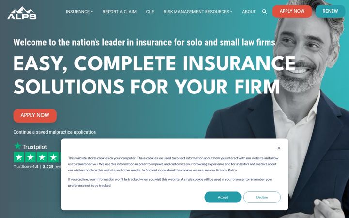 Captura de pantalla de alpsinsurance.com