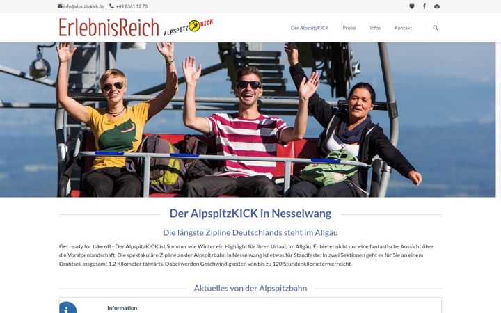 Screenshot of alpspitzkick.de