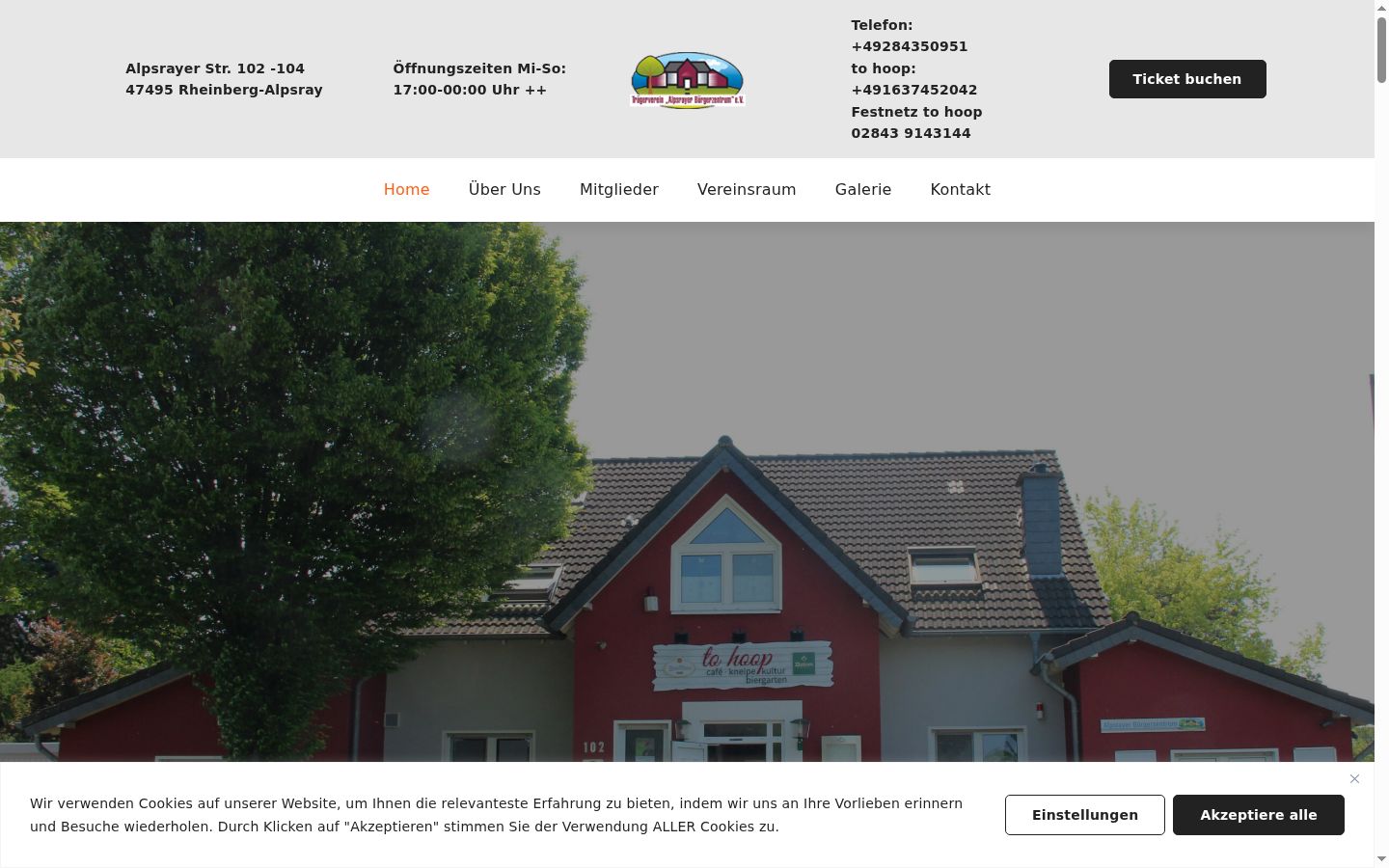 Screenshot del banner di consenso mostrato prima di qualsiasi interazione