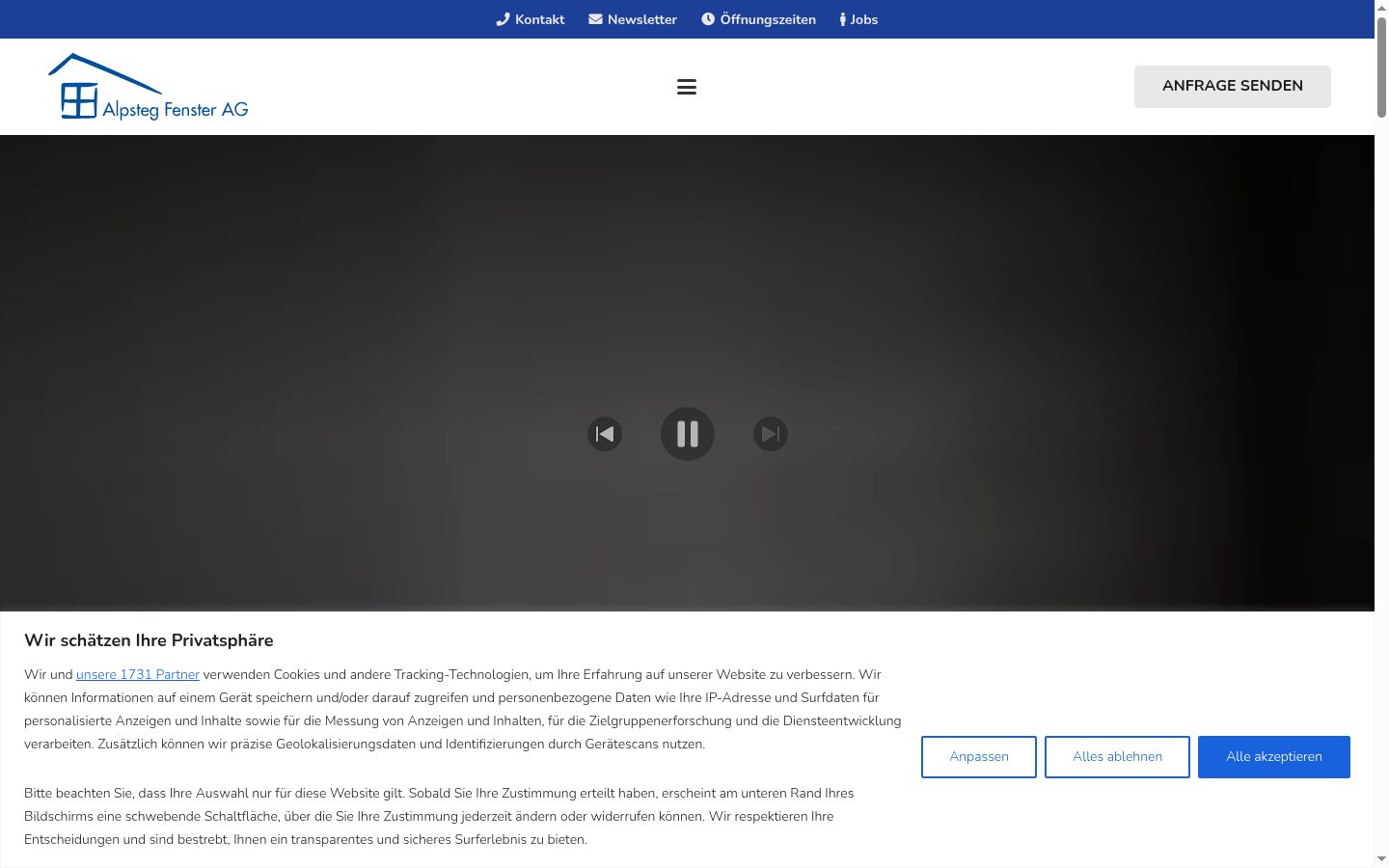 Screenshot tal-banner tal-kunsens muri qabel kwalunkwe interazzjoni