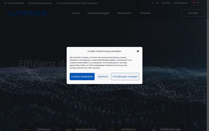 Screenshot van alpsware.at