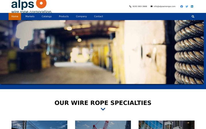 Ekrano kopija alpswirerope.com