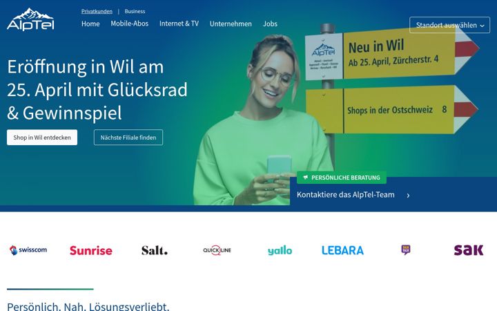 Screenshot of alptel.ch