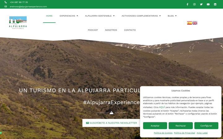 Screenshot van alpujarraexperience.com