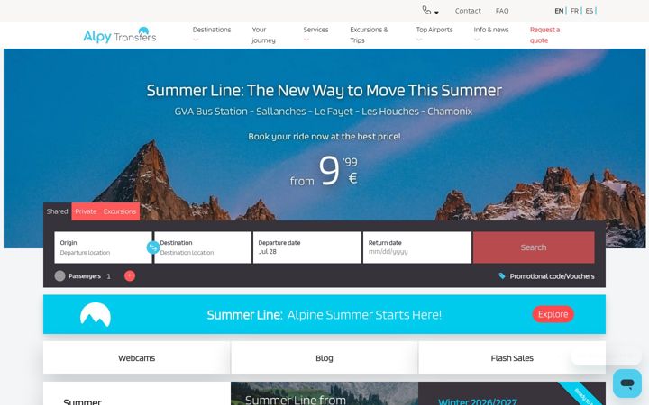 Screenshot of alpytransfers.com